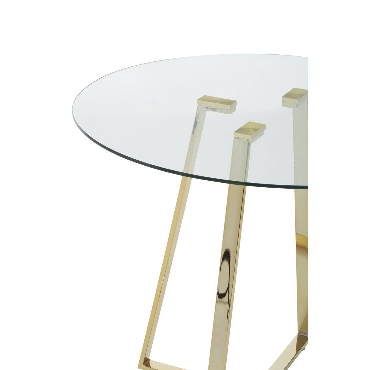 Golden Geometric Glass Dining Table