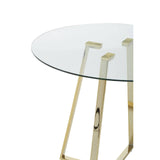Golden Geometric Glass Dining Table