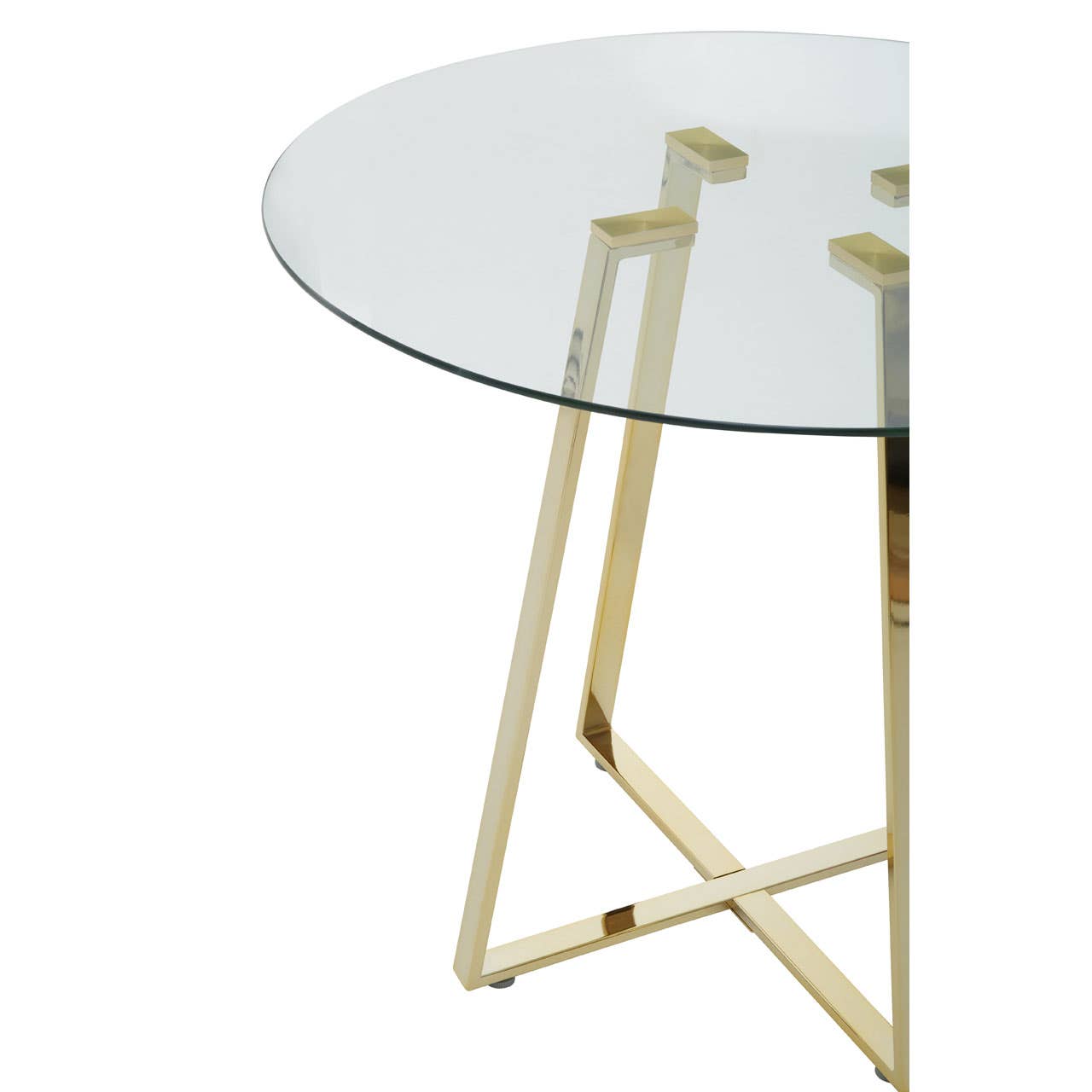 Golden Geometric Glass Dining Table