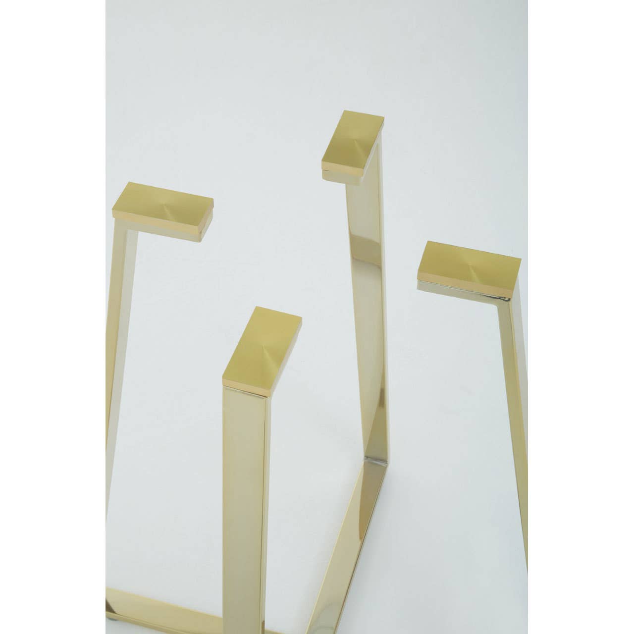 Golden Geometric Glass Dining Table