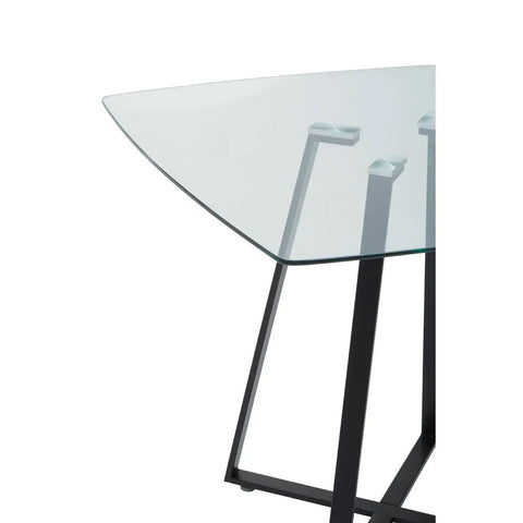 Modern Black Glass Dining Table