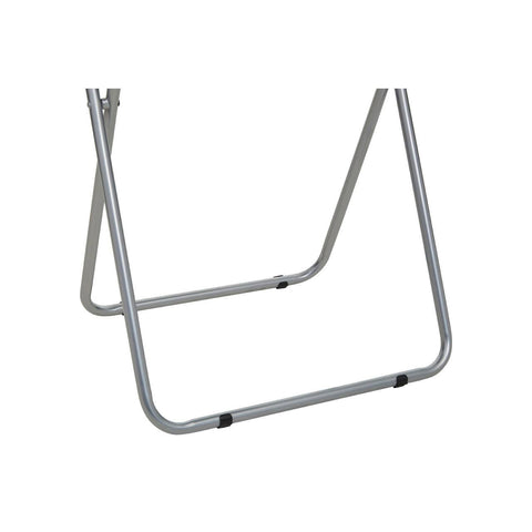 Folding table frame with a sand black top, featuring a sleek design and sturdy silver legs that provide stability and support. The legs are positioned in an A-frame style, allowing for easy folding and storage