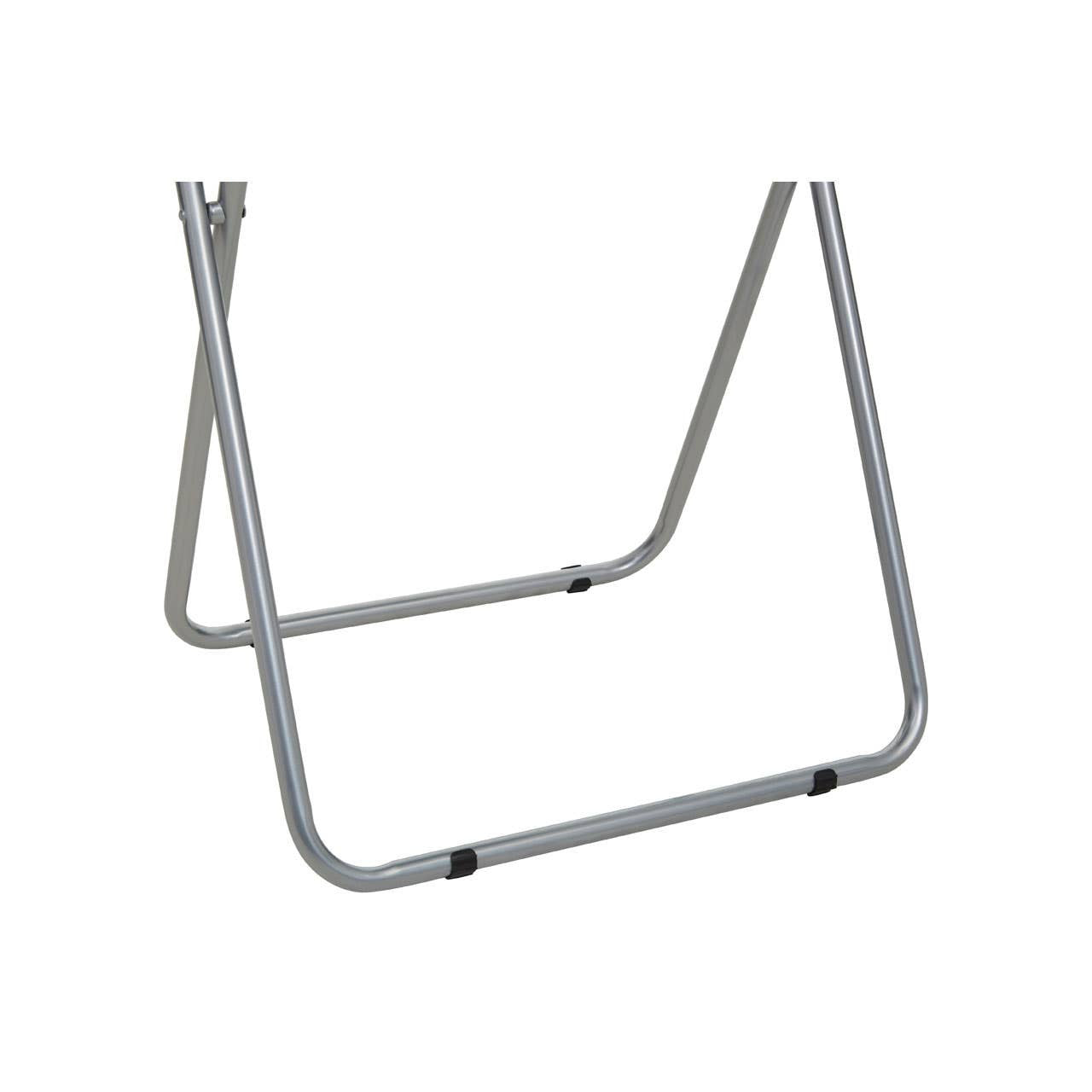 Folding table frame with a sand black top, featuring a sleek design and sturdy silver legs that provide stability and support. The legs are positioned in an A-frame style, allowing for easy folding and storage