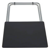 Folding table with a sand black top and silver metal legs, designed for easy storage and portability