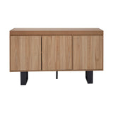 Oakton Natural Wood Sideboard with Geometric Black Metal Legs