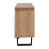 Oakton Natural Wood Sideboard with Geometric Black Metal Legs