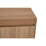 Oakton Natural Wood Sideboard with Geometric Black Metal Legs