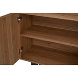 Oakton Natural Wood Sideboard with Geometric Black Metal Legs