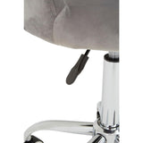Plush Grey Velvet Office Chair