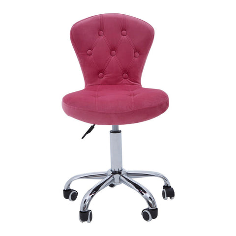 Luxe Pink Velvet Office Chair