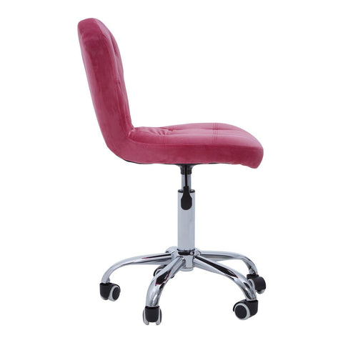 Luxe Pink Velvet Office Chair