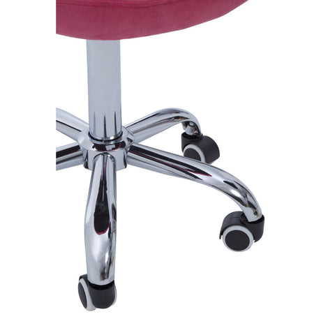 Luxe Pink Velvet Office Chair