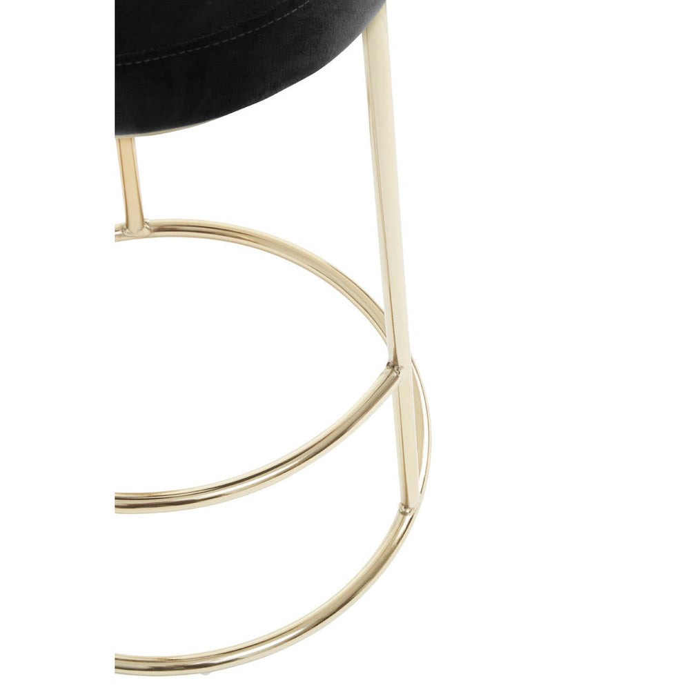 Luxe Black Velvet Bar Stool