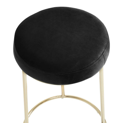 Luxe Black Velvet Bar Stool