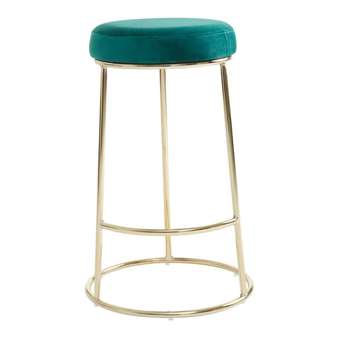 Luxe Green Velvet Bar Stool