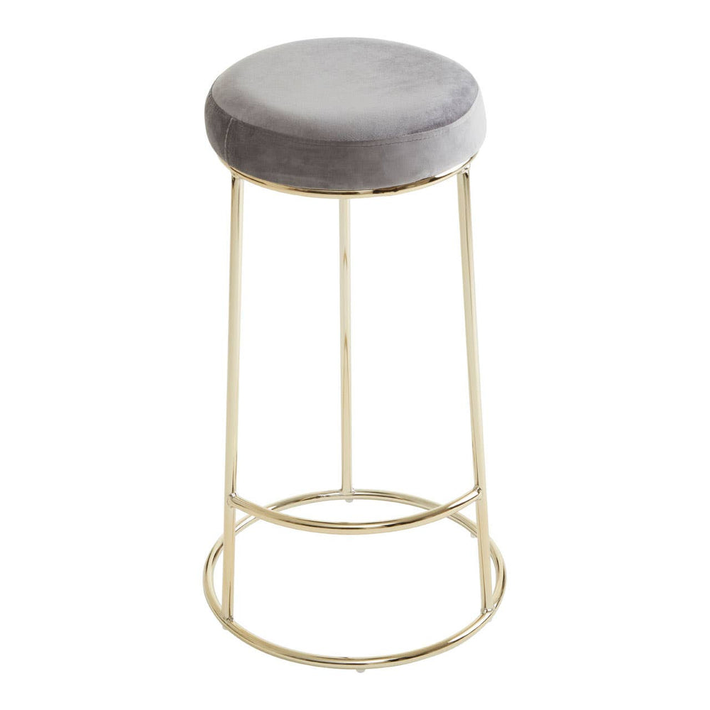 Luxe Gold Frame Velvet Stool