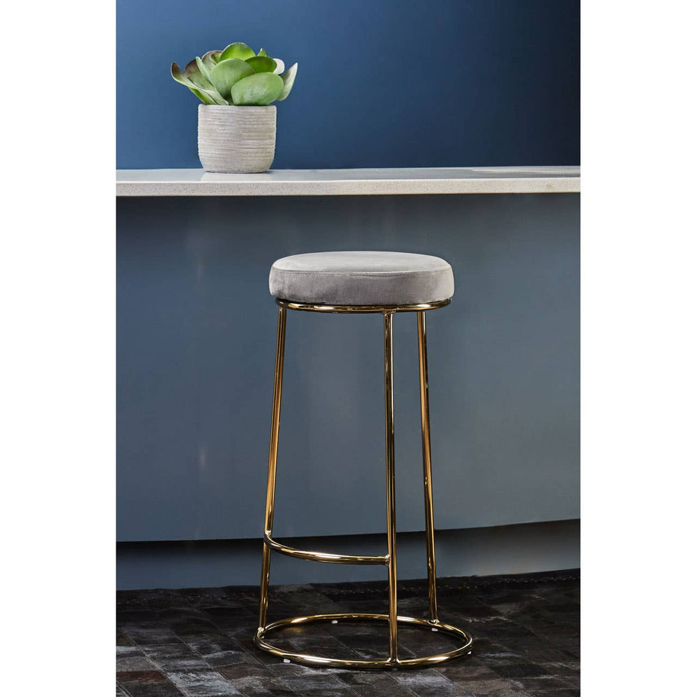 Luxe Gold Frame Velvet Stool