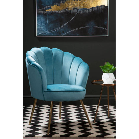 Luxe Aqua Velvet Chair