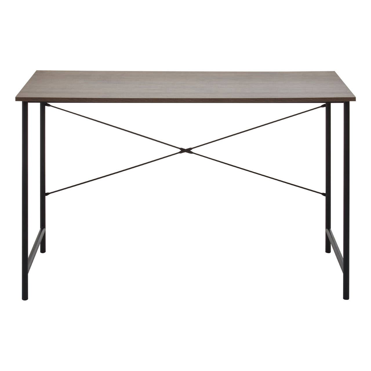 Oak Veneer Metal Frame Desk