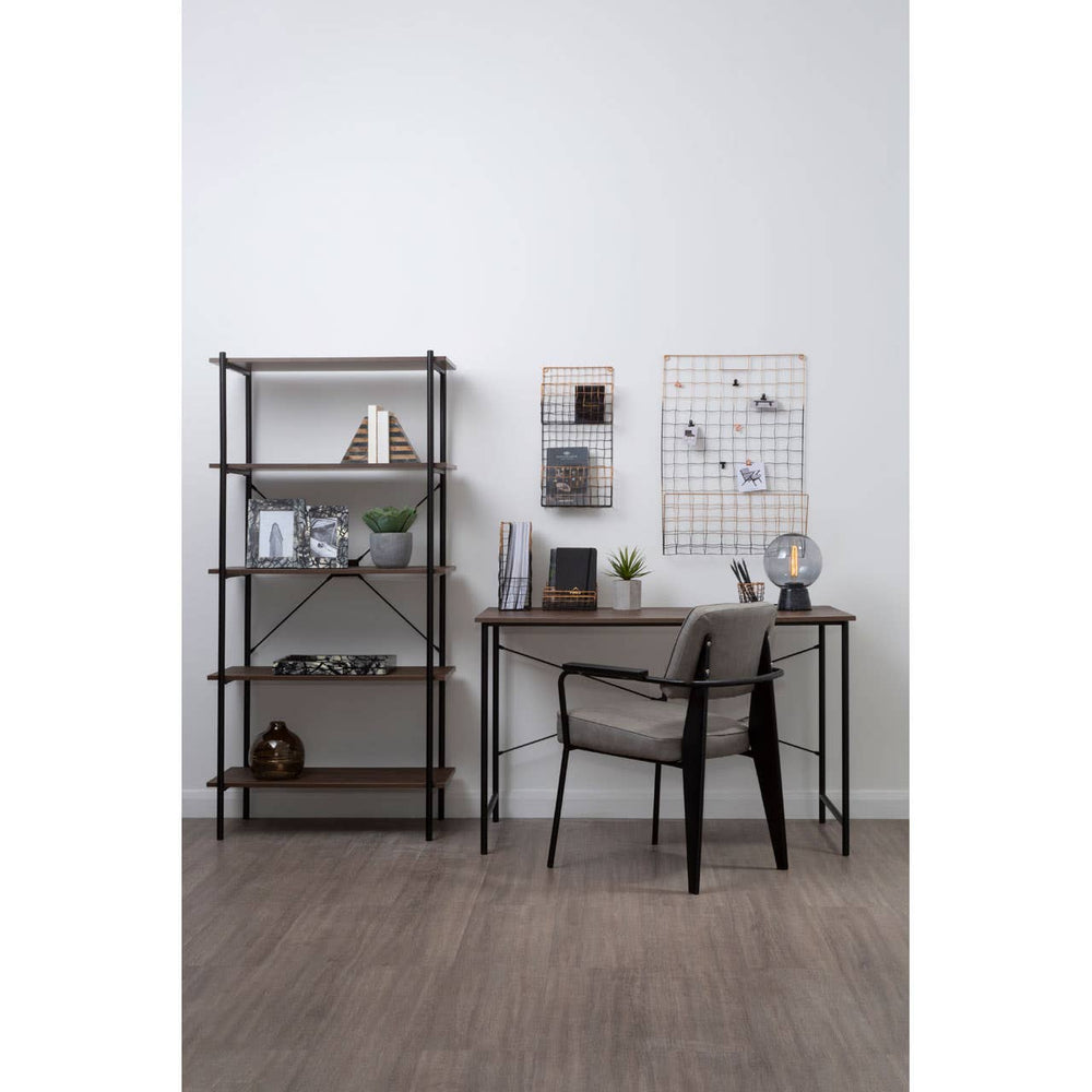 Oak Veneer Metal Frame Desk