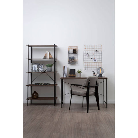 Oak Veneer Metal Frame Desk