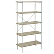 Oak & Metal Tiered Shelf