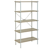 Oak & Metal Tiered Shelf