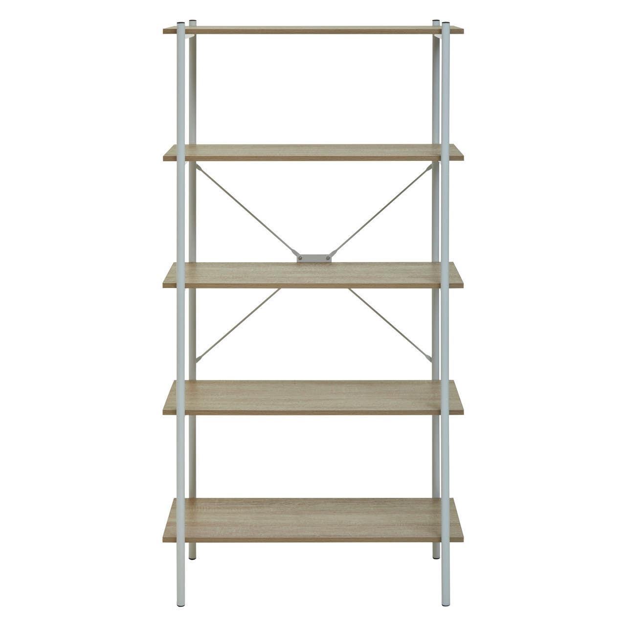 Oak & Metal Tiered Shelf