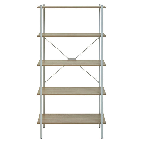 Oak & Metal Tiered Shelf