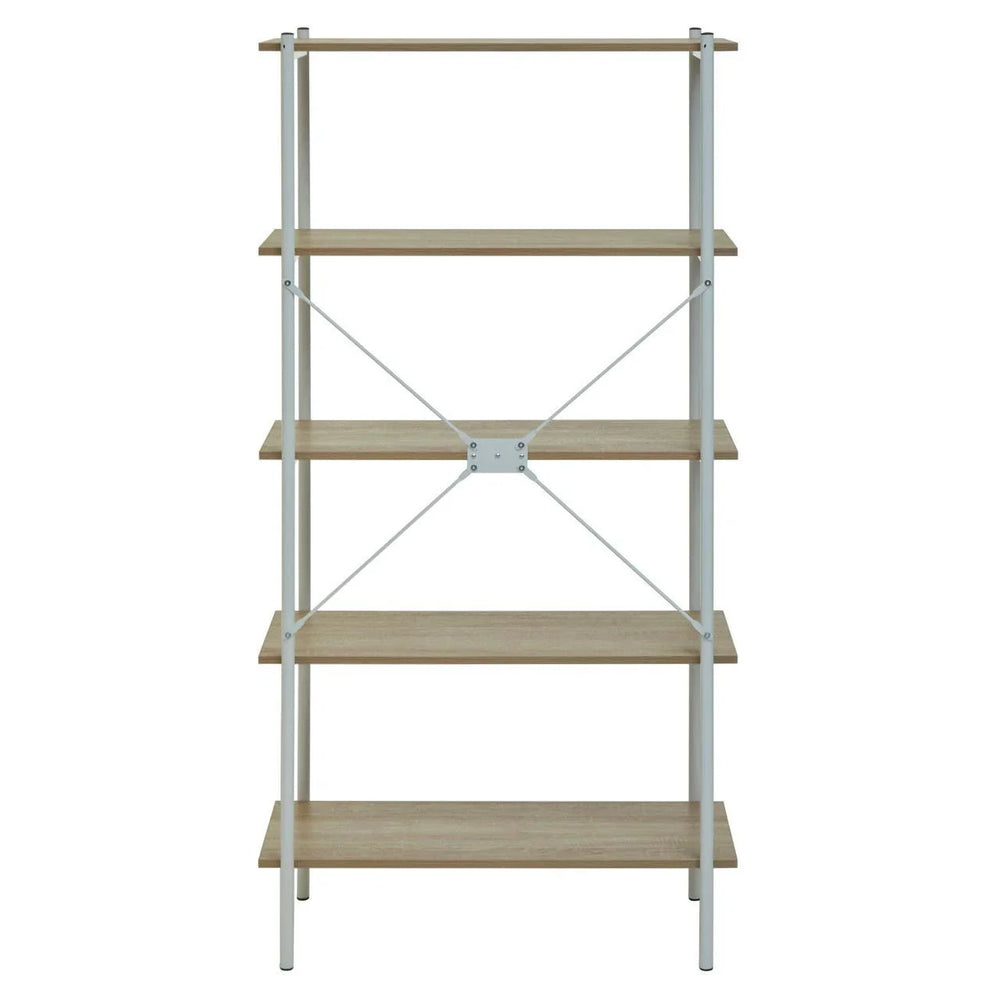 Oak & Metal Tiered Shelf