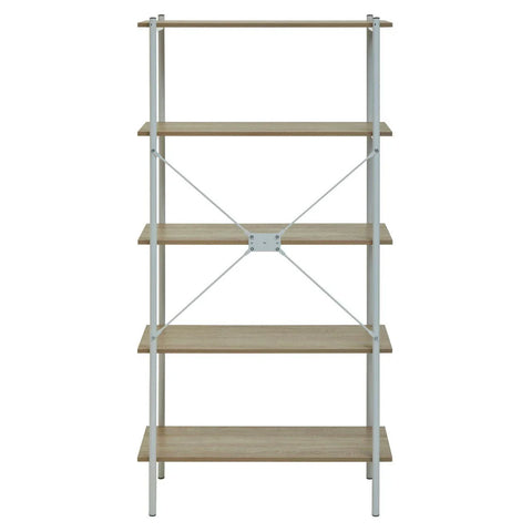 Oak & Metal Tiered Shelf