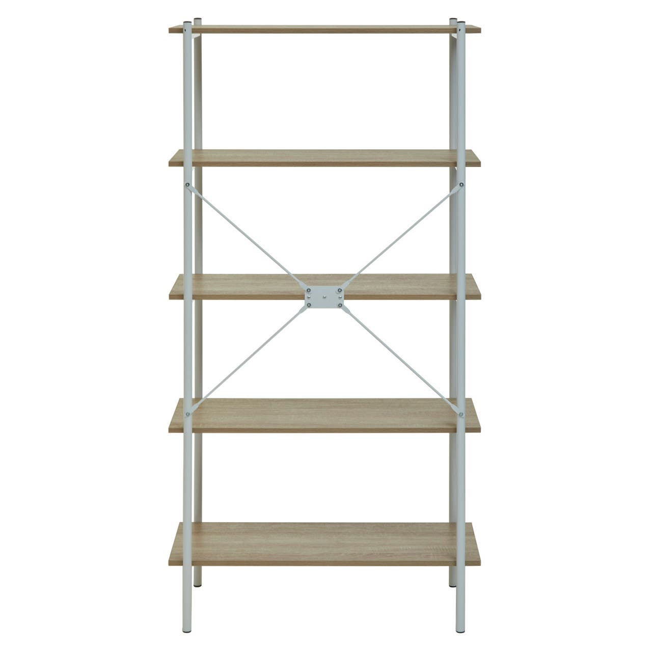 Oak & Metal Tiered Shelf