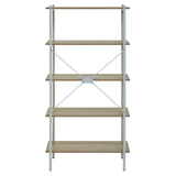 Oak & Metal Tiered Shelf