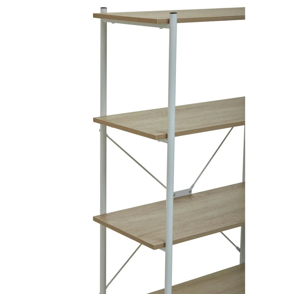 Oak & Metal Tiered Shelf