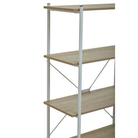Oak & Metal Tiered Shelf