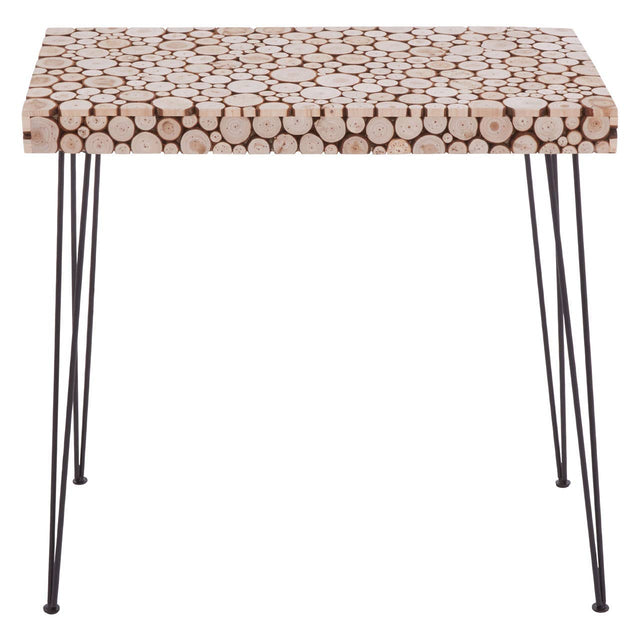 Rustic Wood Disc Console Table