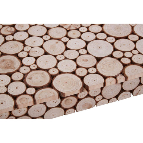 Rustic Wood Disc Console Table