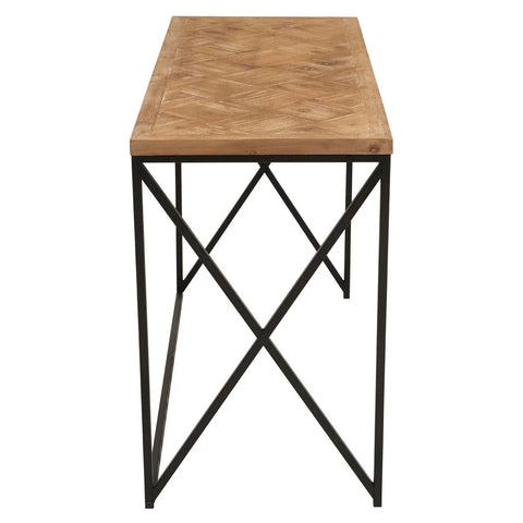 Rustic Luxe Parquet Console Table
