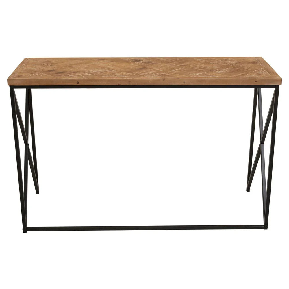 Rustic Luxe Parquet Console Table