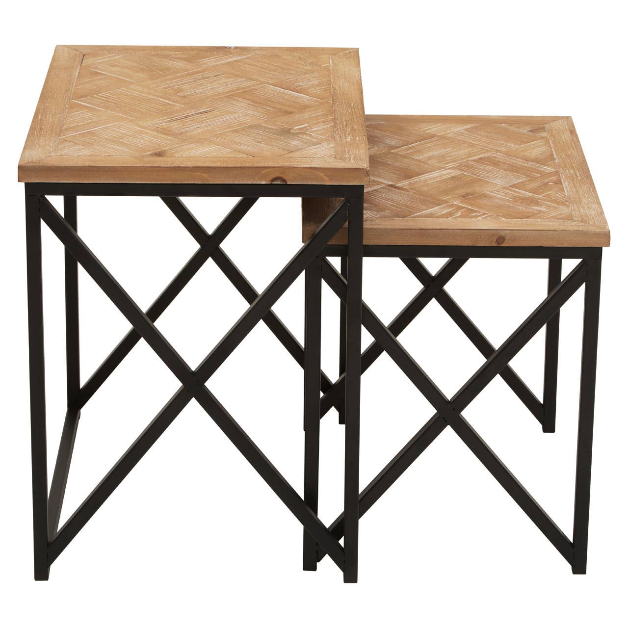 Iron Parquet Side Tables