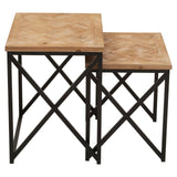 Iron Parquet Side Tables