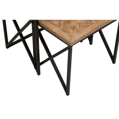 Iron Parquet Side Tables
