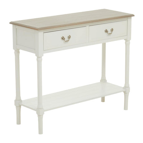 Vintage Ivory Pine Console Table