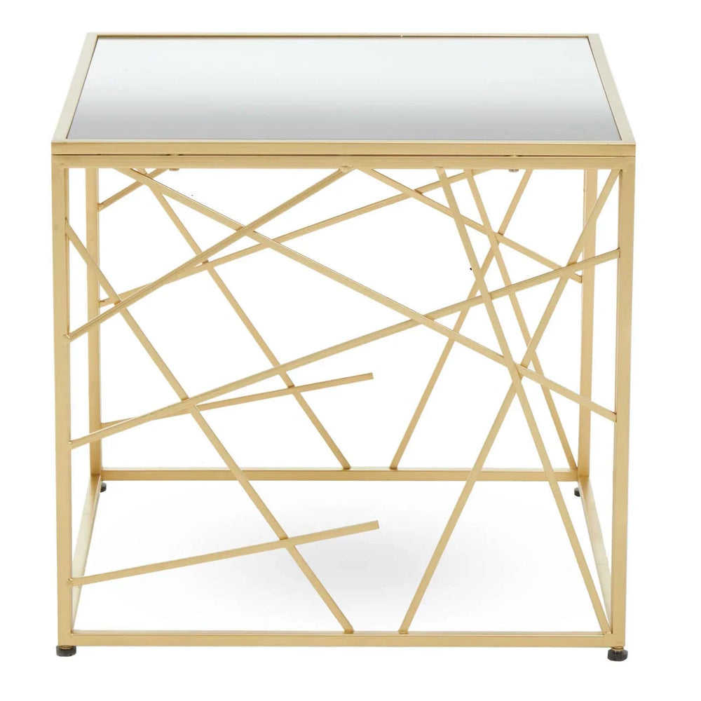 Golden Mirror Top Side Table