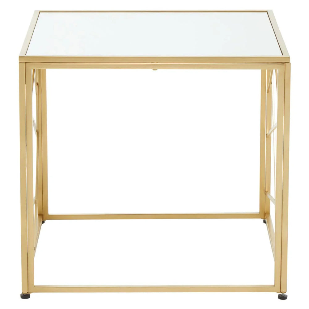 Golden Mirror Top Side Table