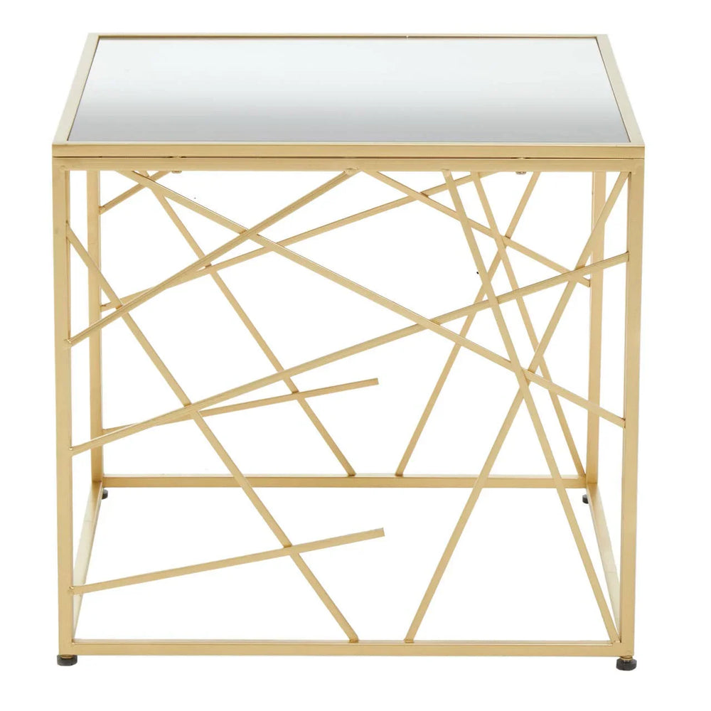 Golden Mirror Top Side Table