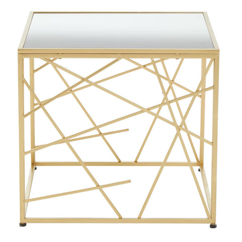 Golden Mirror Top Side Table