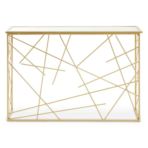 Golden Elegance Mirror Console Set