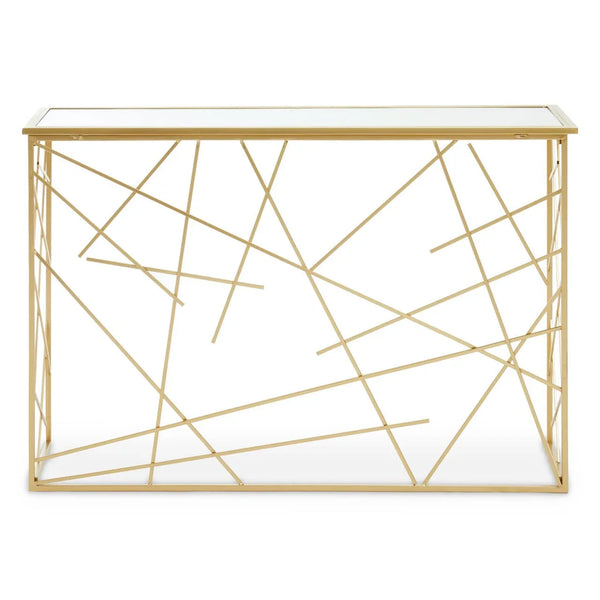 Golden Elegance Mirror Console Set