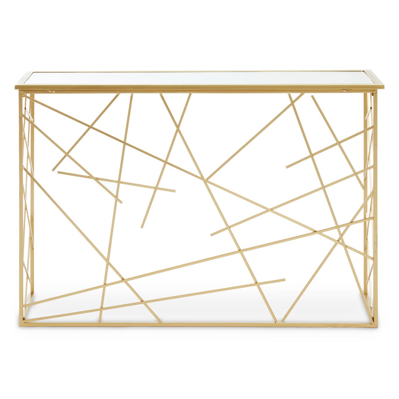 Golden Elegance Mirror Console Set